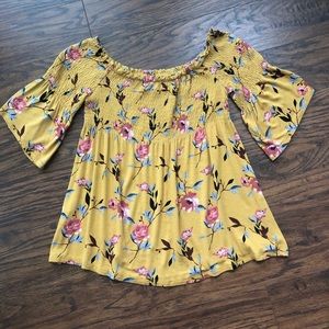 Women’s mustard floral top/blouse